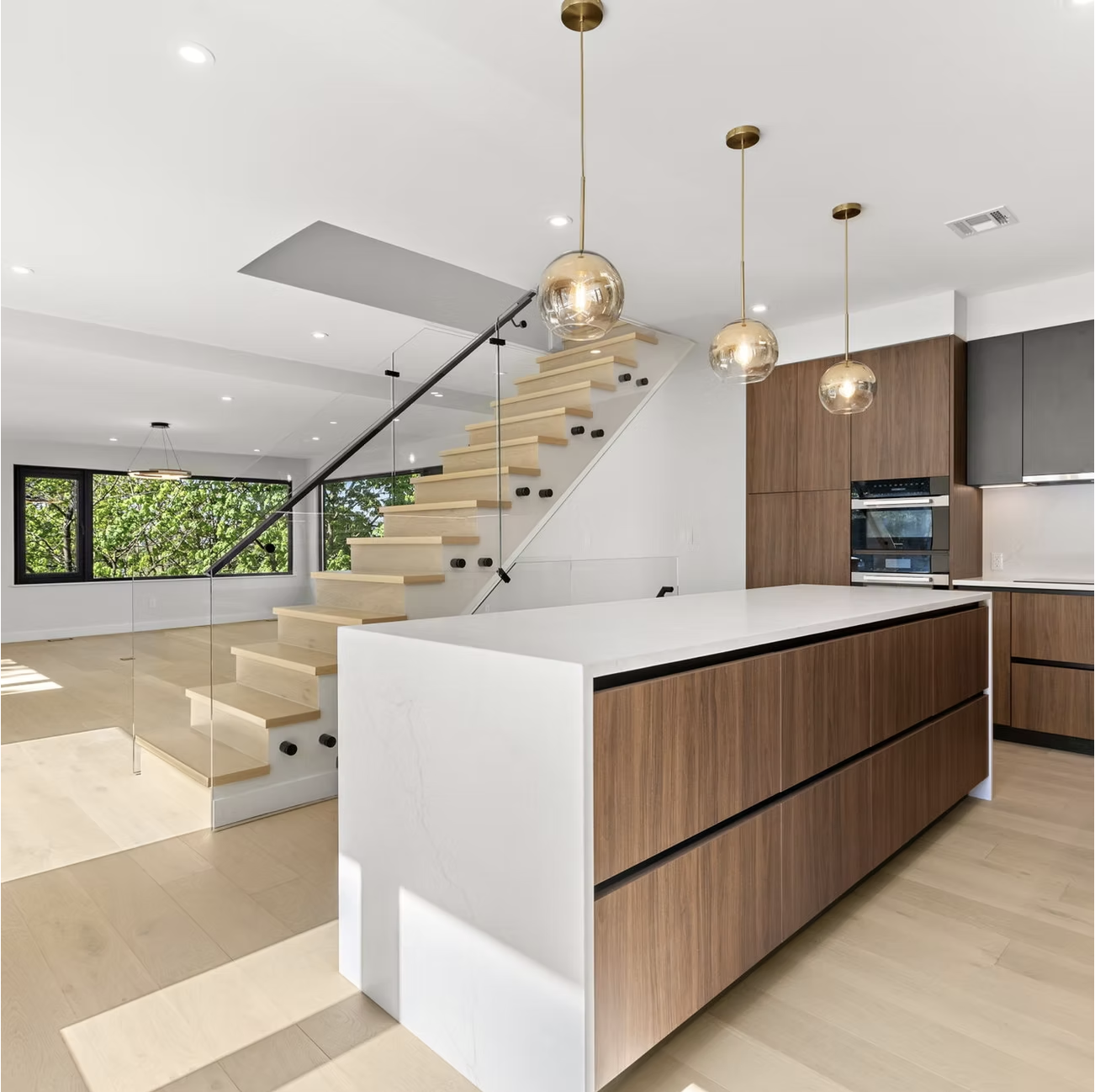Open plan kitchen looking through to the living space